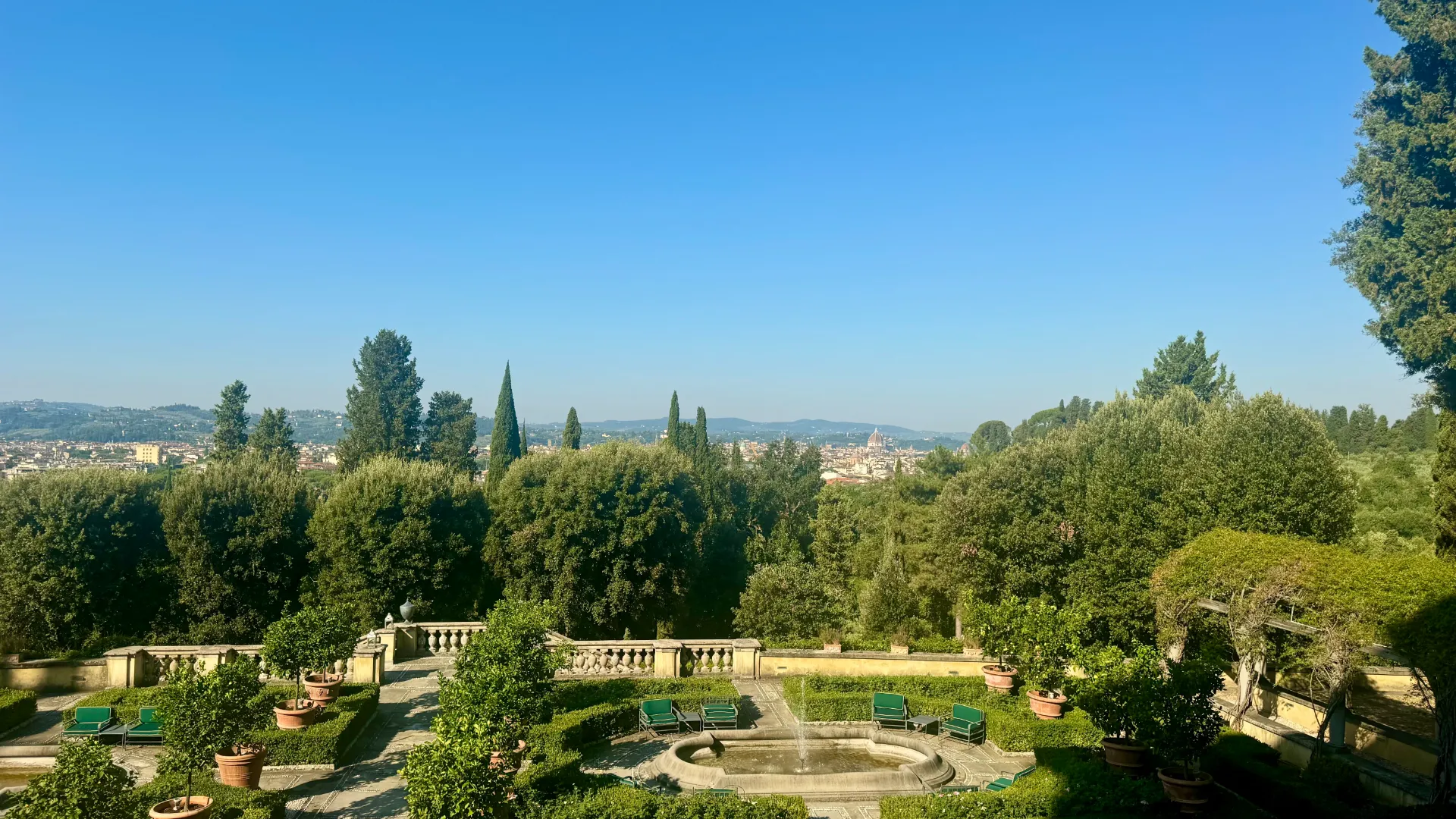 View to Florence and the Duomo from Il Salviatino