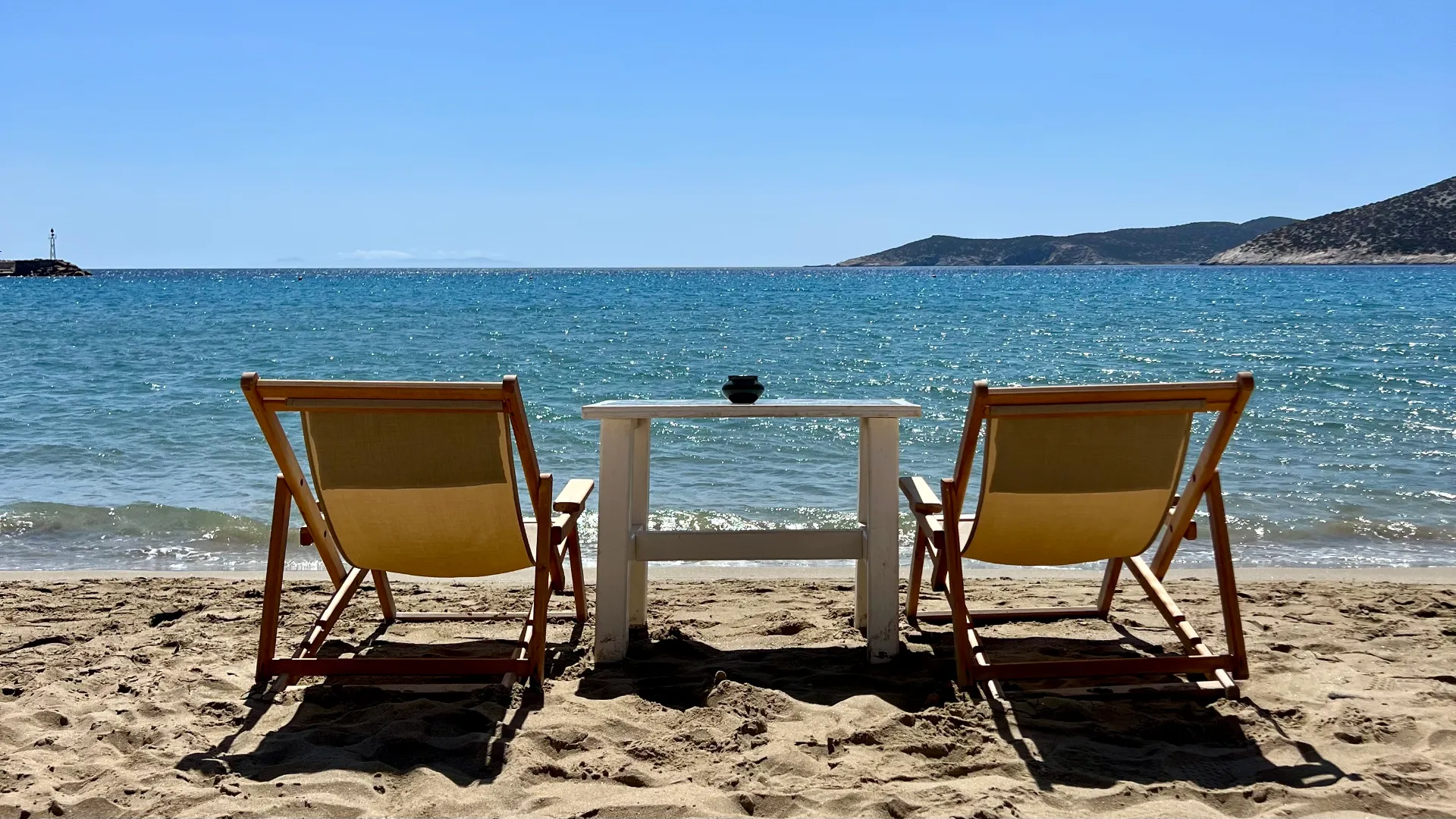 The perfect drinks spot at Platis Gialos, Sifnos